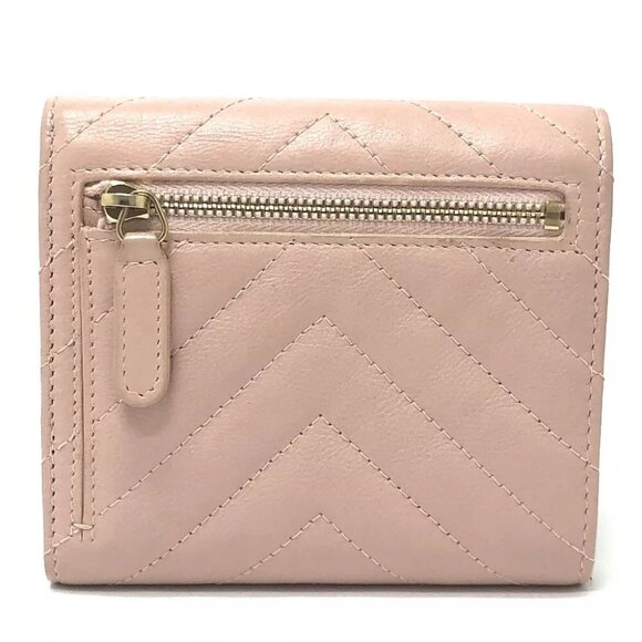 CHANEL V-Stitch Chevron CompactWallet Wallet Trifold wallet Lambskin Leather - Picture 2 of 16